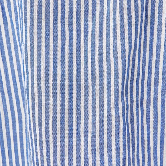 LILLY PULITZER Sea View Button Down Top Coastal Blue Lightweight Oxford Stripe - Picture 7 of 9